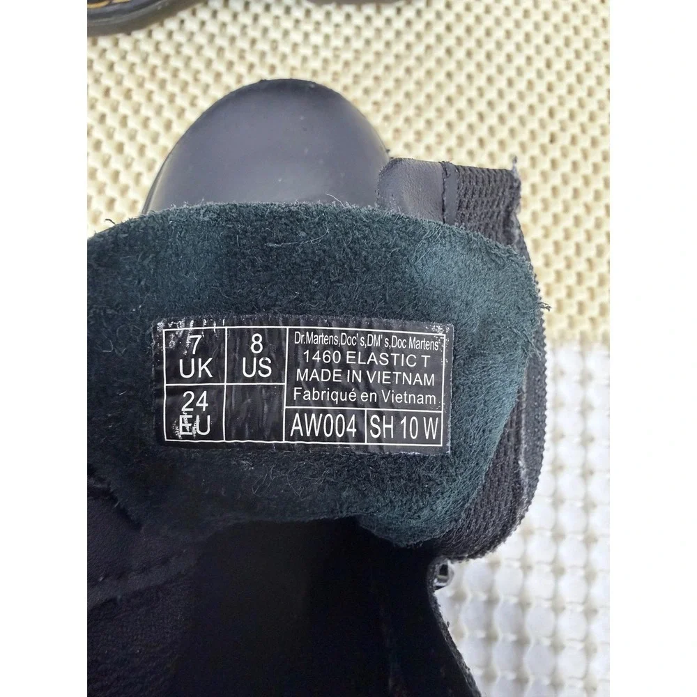 Dr. Martens 1460 Elastic T Toddler Boots Size‎ 8 US 7 UK black leather